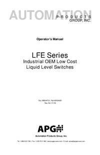 Thumbnail of document Manual - LF Miniature Float Switches